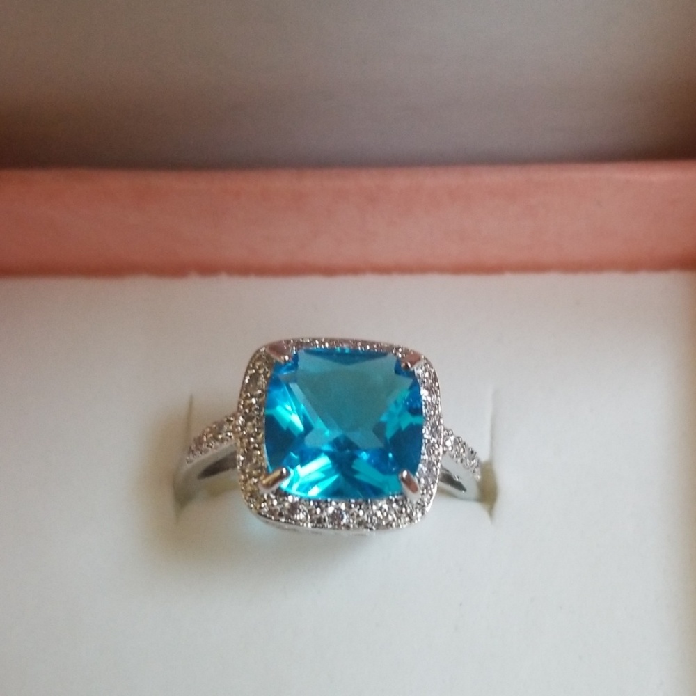Faux Blue Topaz Ring